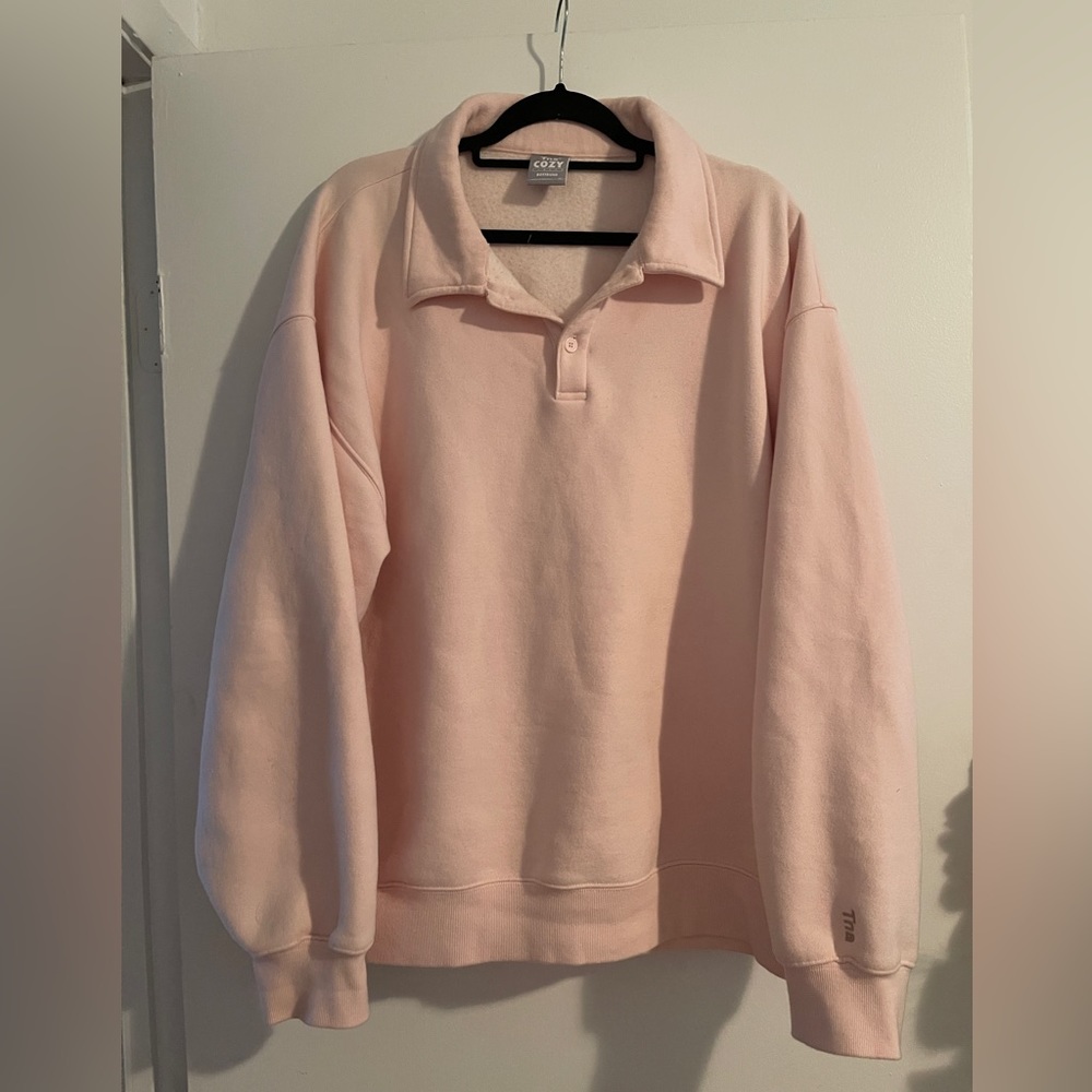 💕ARITZIA TNA💕 Cozy Fleece Boyfriend Polo Sweatshirt
